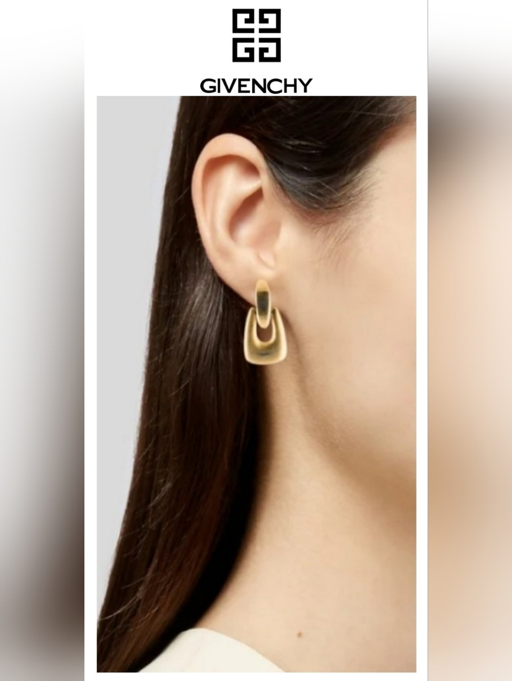 Givenchy VTG 1978 Classic Gold Doorknocker Drop Earrings RARE VHTF